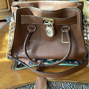 Michael Kors brown and gold bag